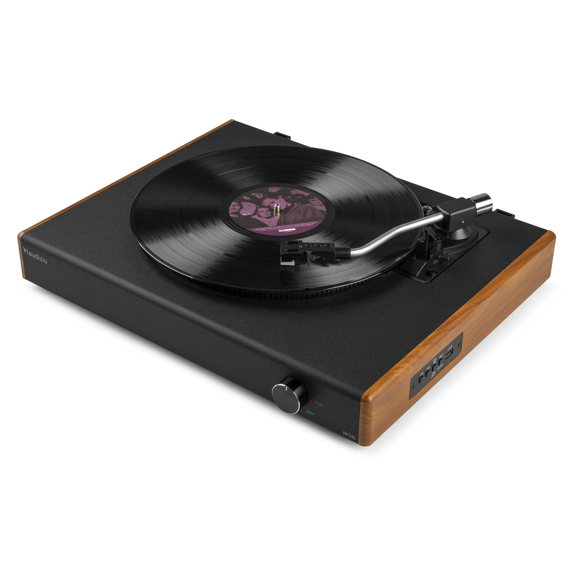 Audizio RP335 - Plattenspieler mit Lautsprecher 2 X 40 Watt, Bluetooth Schallplattenspieler, 33/45 und 78 U/min, Vinyl Player, Record Player mit Vorverstärker, USB, Cinch, Auto-Stop