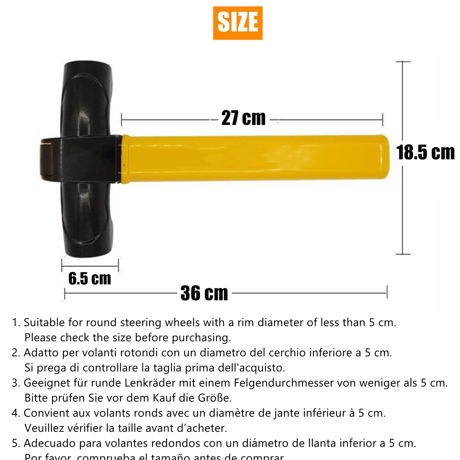 Antivol Voiture Verrou de Volant de Voiture T-bar Barre Antivol Bloque de Volant de Haute Sécurité Dispositif d' immobilisation de Volant Universel avec Clés Serrure de Volant Auto
