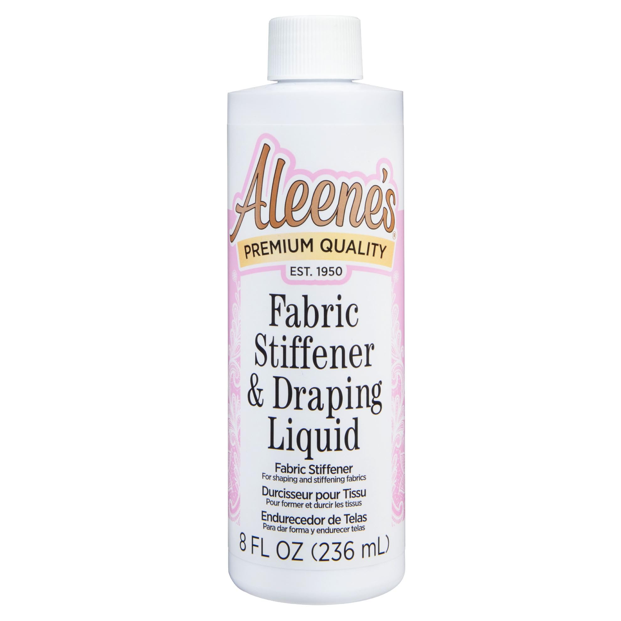 Aleene's Fabric Stiffener and Draping Liquid, Quick Drying, Nontoxic, for Stiffening and Shaping Fabrics, 8 oz