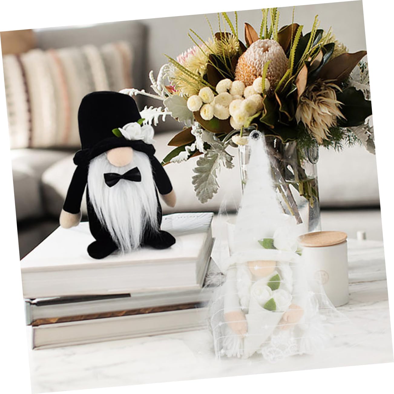 Zerodeko 2pcs Plush Gnome Doll Wedding Decor Elegant Dwarf Table Ornaments for Home and Wedding Celebration for Creating Romantic Atmosphere