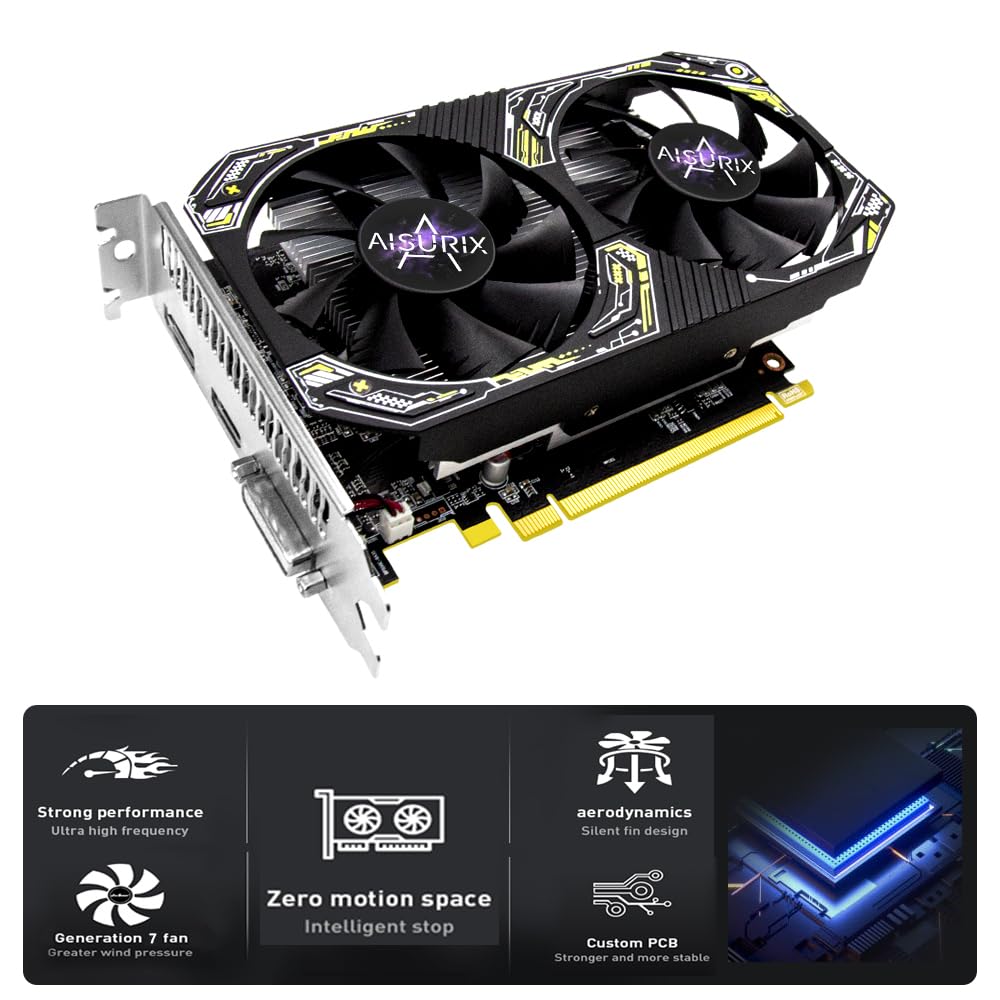 RX 550 4GB Graphics Card LP GDDR5 128Bit Computer Video Card with HDMI/DVI Ports DirectX 12 PCI Express 3.0 X8 GPU Graphics Card for Gaming PC