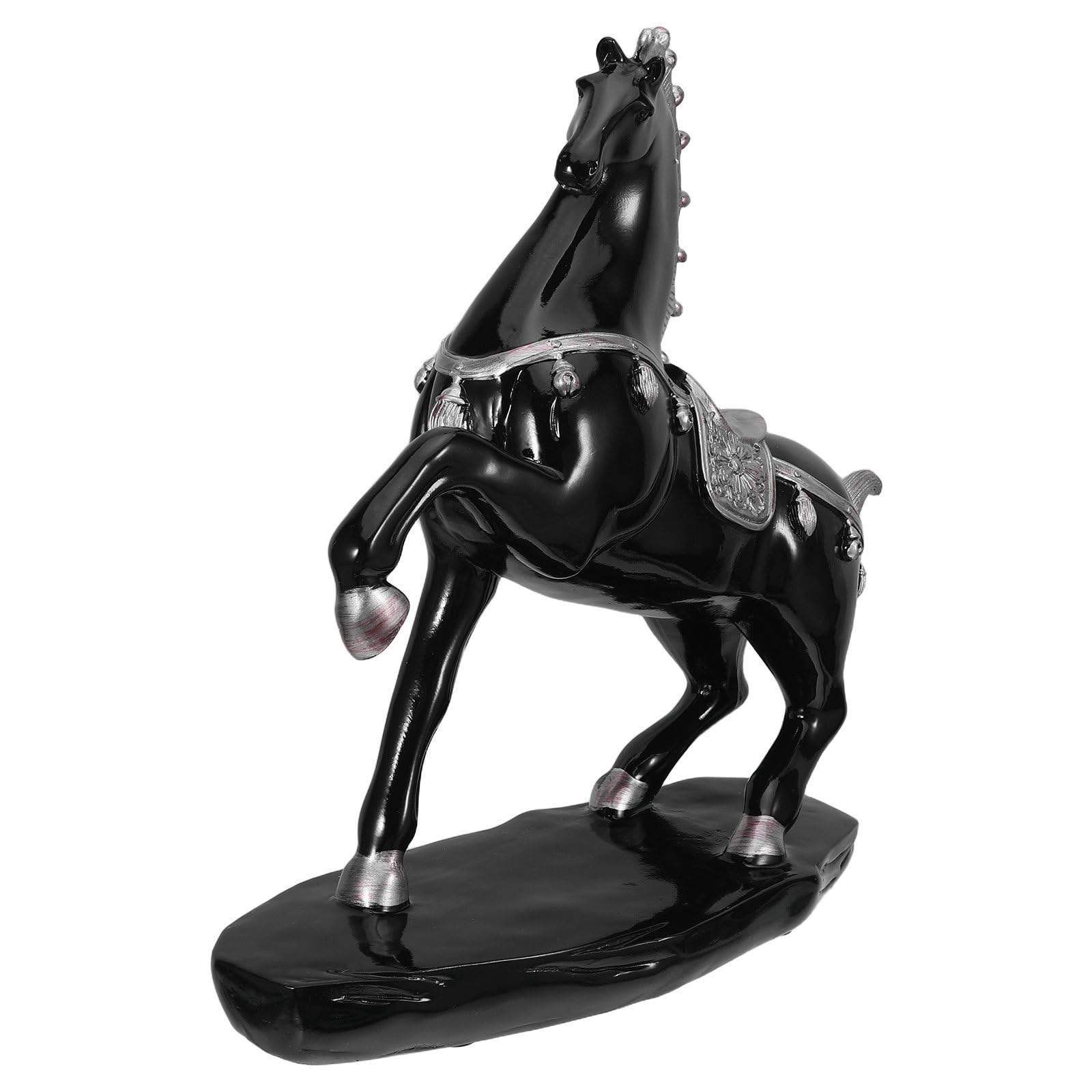 Toddmomy Schwarze Harz Stehpferdestatue für Heimdekoration, 2026