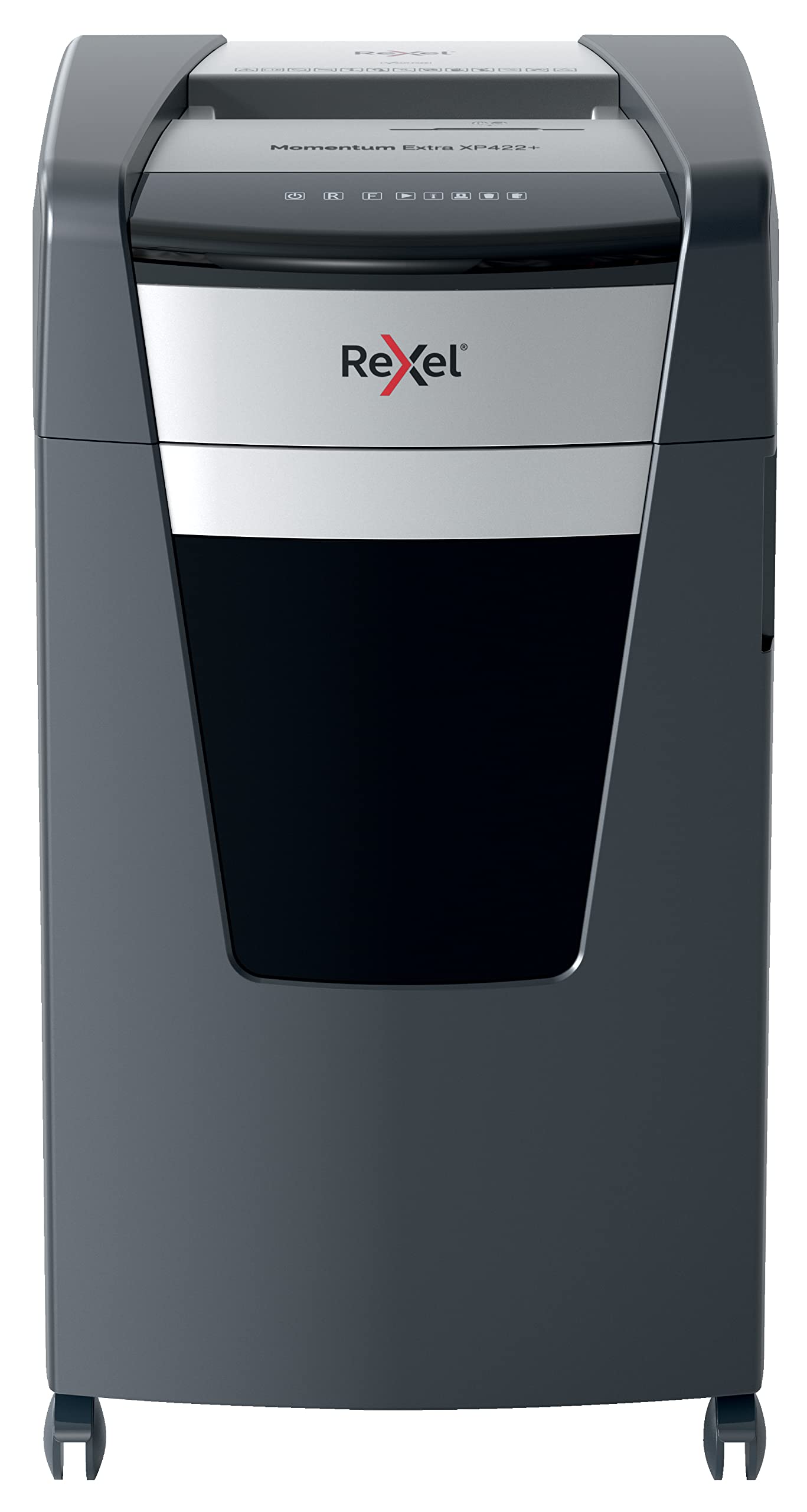 Rexel, Niszczarka do Papieru Rexel Momentum Extra XP422+, do Biura, Tnie na Konfetti do 22 kartek (80 gsm), Poziom Bezpieczeństwa P-4, Pojemnik na Ścinki: 85L, Technologia Zapobiegania Zacięciom