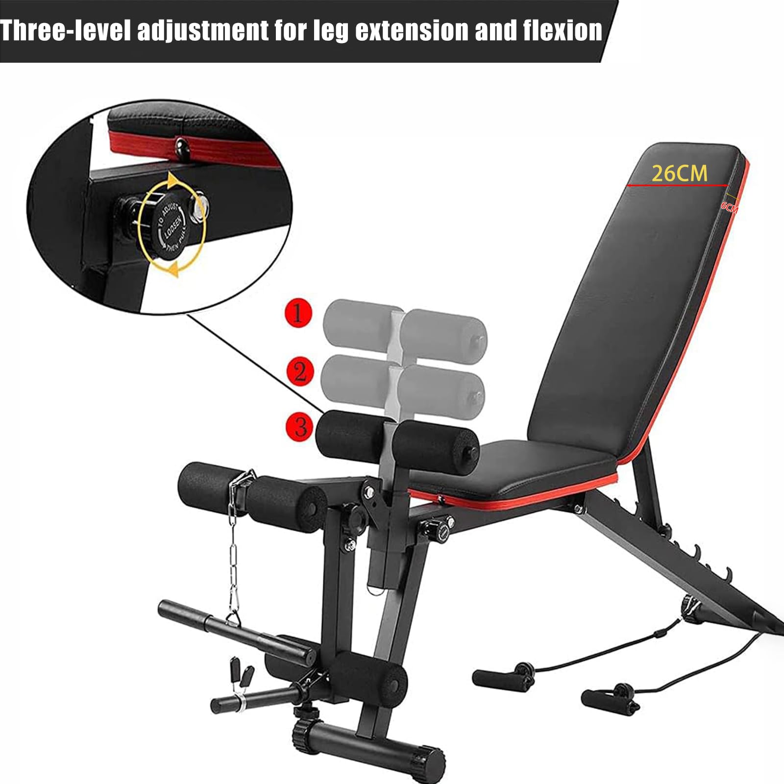 Panca Palestra Multifunzione, 7 in 1 Panca Pesi Regolabile,Panca Addominali, Panca Piana Pieghevole Fitness Adatto Per Casa E Palestra, 440 Lb Capacità Di Peso Black,162cm