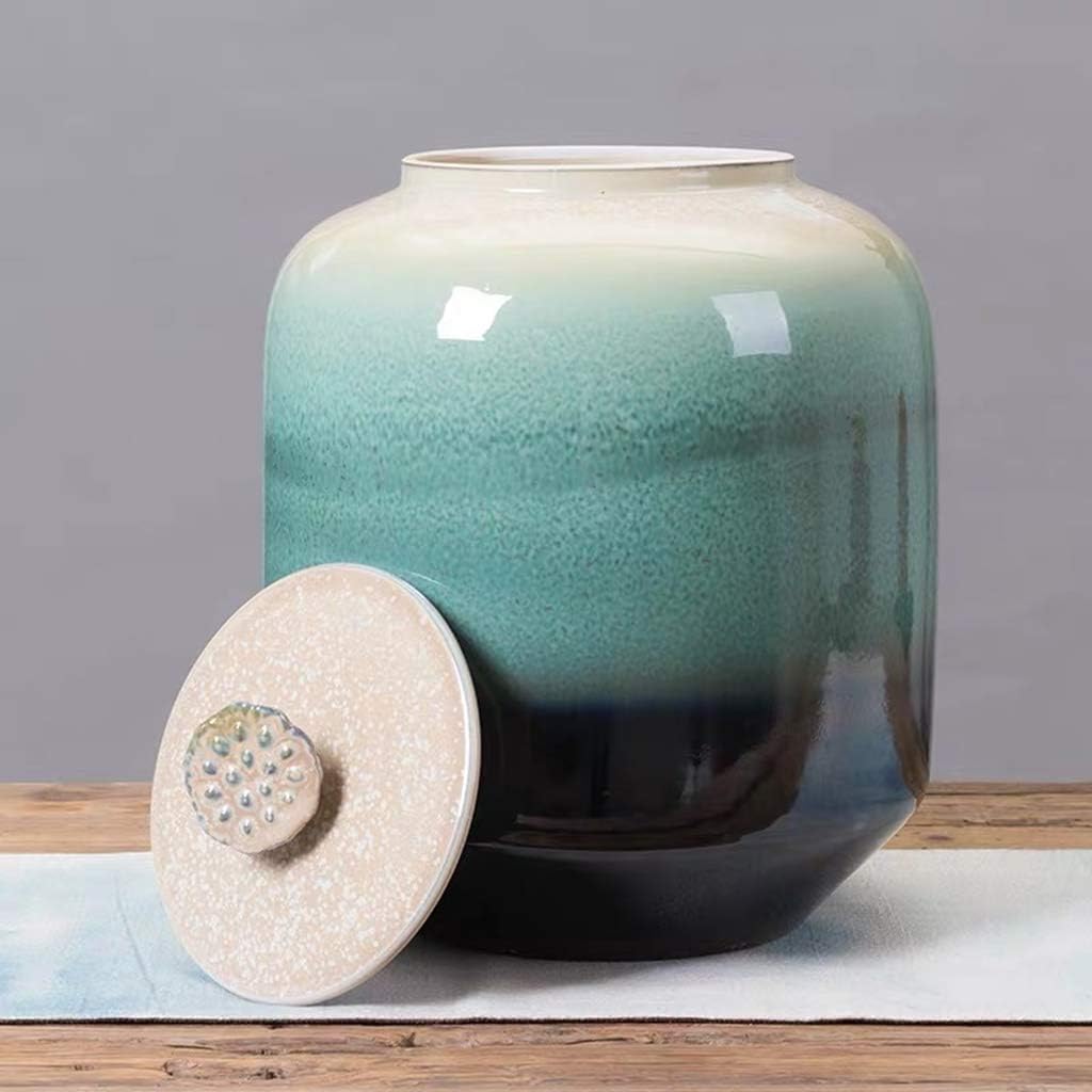 Ceramic Rice Organizer Container Cereal Dispenser Jar Suitable for Flour, Sugar, Coffee, Rice, Nuts, Snacks, Pet Food, Tea(15kg/33lb)