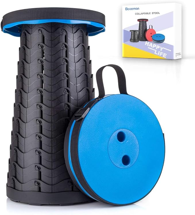 Boreeman Upgraded Folding Stool Lightweight Yet More Sturdy with Load Capacity 400lbs Portable Collapsible Stool for Camping Fishing Hiking BBQ (Blue) Boreeman Upgraded Folding Stool Lightweight Yet More Sturdy with Load Capacity 400lbs Portable Collapsible Stool for Camping Fishing Hiking BBQ (Blue)