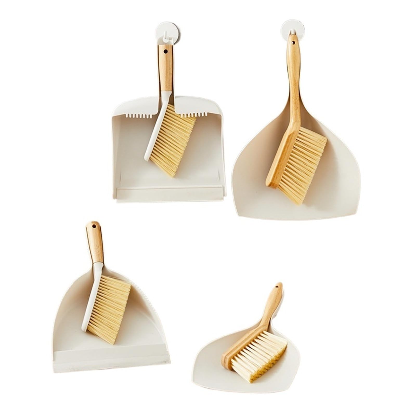 Mini Cepillo con Mango, Escoba pequeña, Suelo, sofá, Limpieza de Escritorio, Juego Combinado recogedor(9900 White)
