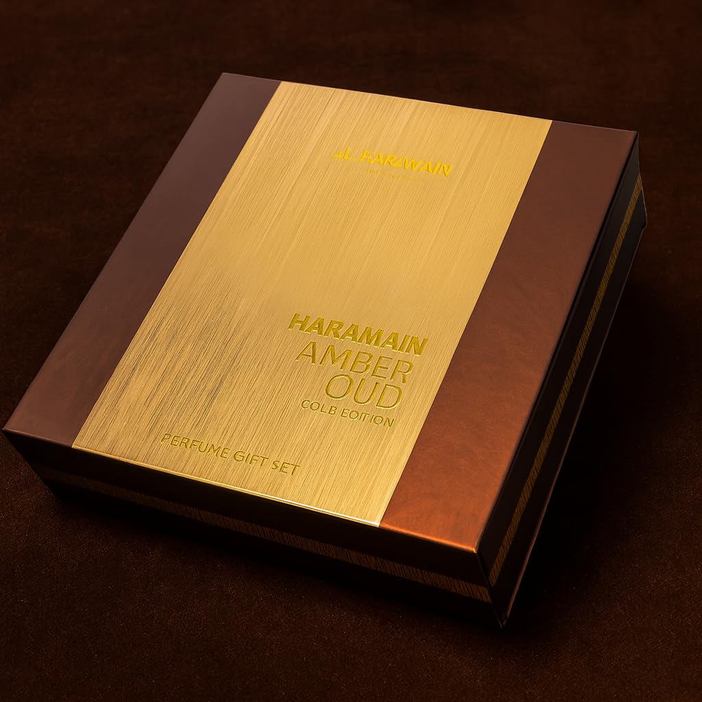 Al Haramain Amber Oud Gold Edition 3 Pc Gift Set for Unisex - Luxury Cologne & Perfume for Men & Women - 2.5 oz EDP Spray, 1 oz EDP Spray, 6.6 oz Body Spray - Arabian & Arabic Long Lasting Fragrance