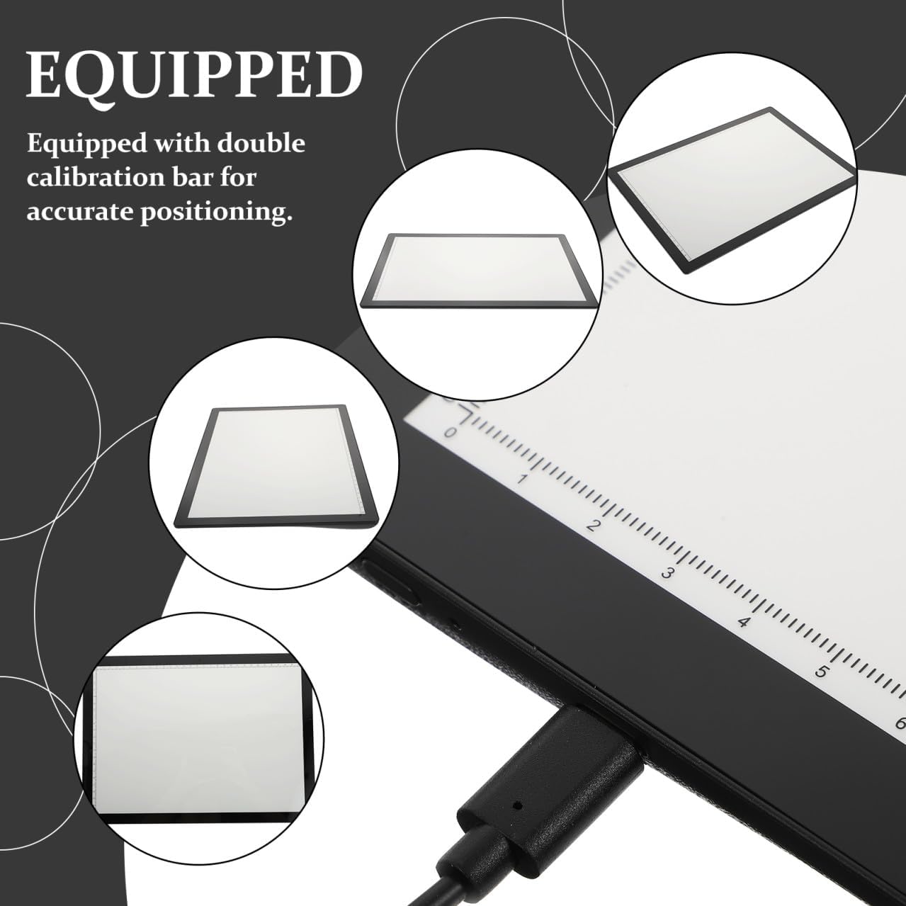 KALLORY A4 USB Rechargeable Magnetic LED Copying Drawing Board for Artists and Animators, Dimmable Sketching Tracing Light Pad with Black Frame, Portable Drawing and Calligraphy Practice