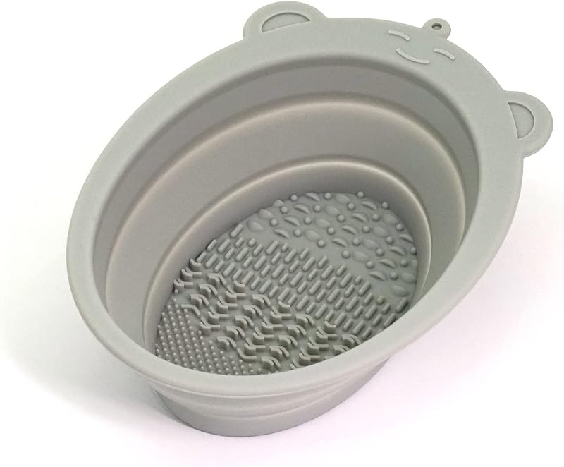 Tigela dobrável para barbear Freetune em silicone, cinza, modelo SSB-gray, 1 unidade