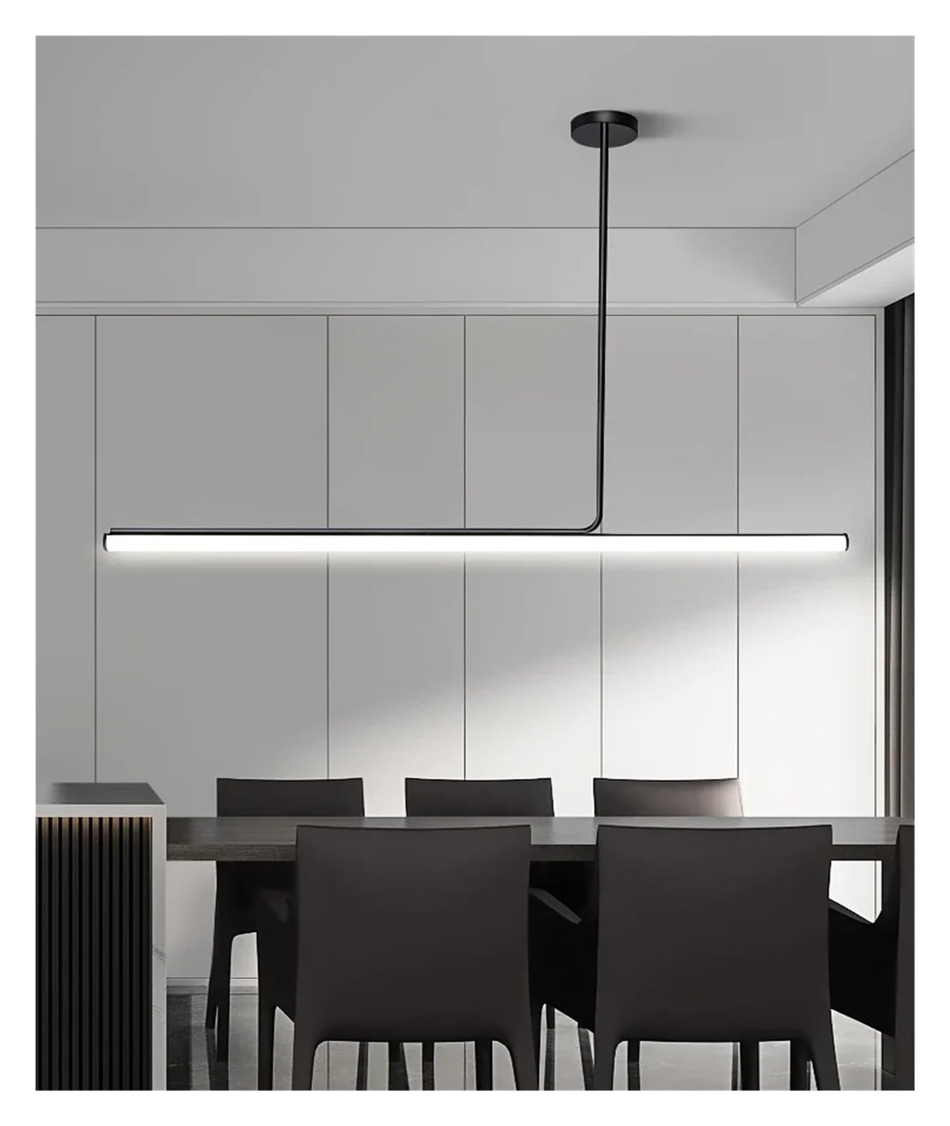 Lustre d'étude LED blanc L100cm, luminaire suspendu moderne de salon
