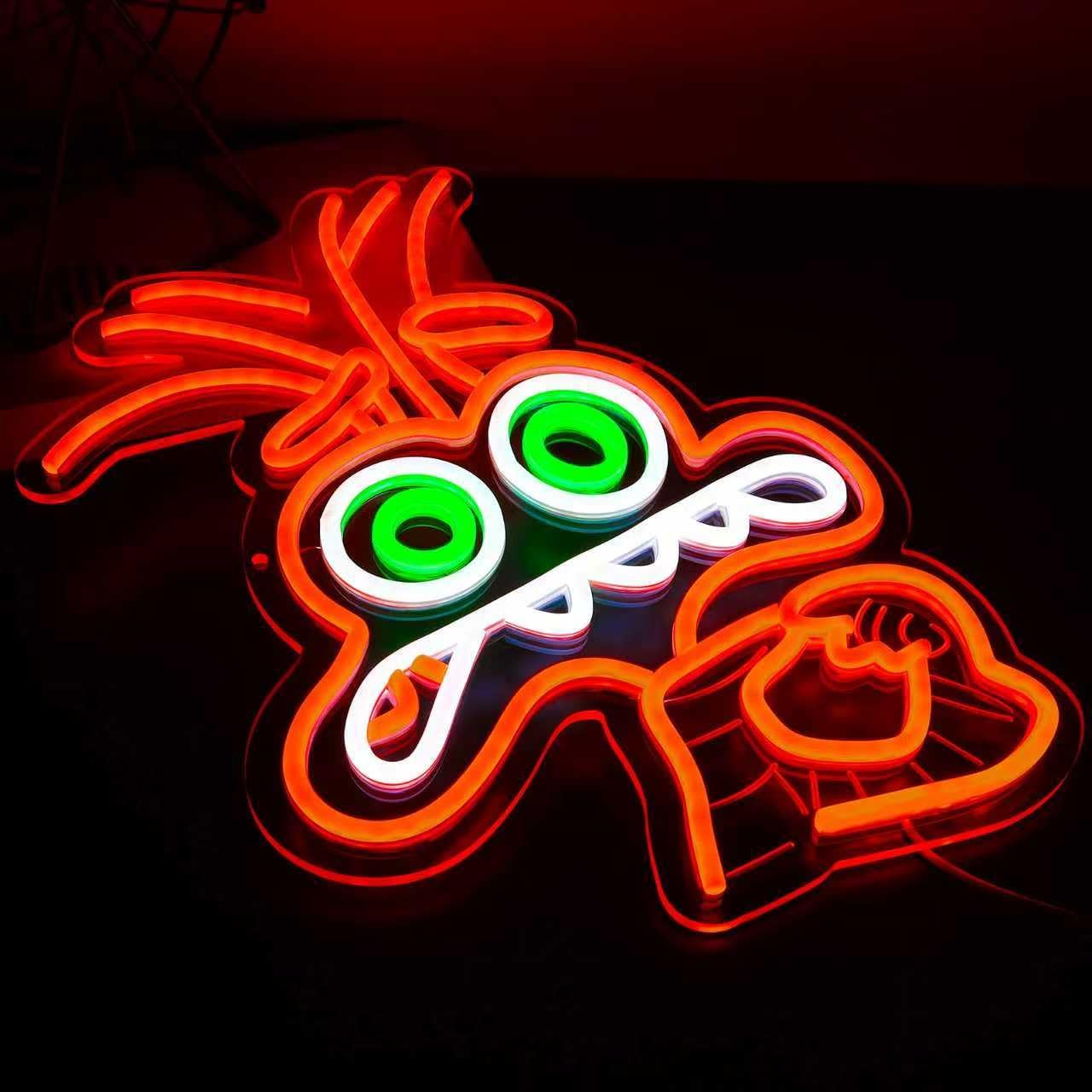 LED Neon Sign Wall Decor, Dimmable Cartoon Anime Design, 11 x 15.7 Inch Light Sign for Bedroom, Birthday Party, Kids Room Decoration