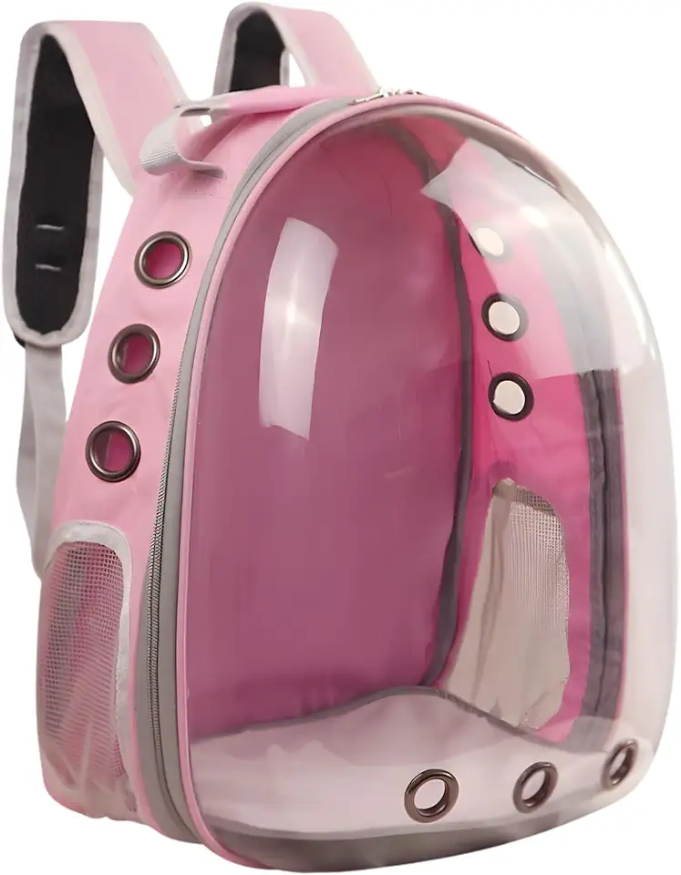 Mochila de Transporte Pet com Janela Transparente 360º para Gatos e Cães Pequenos — Ventilação Avançada, Conforto para Viagens, Passeios e Atividades ao Ar Livre