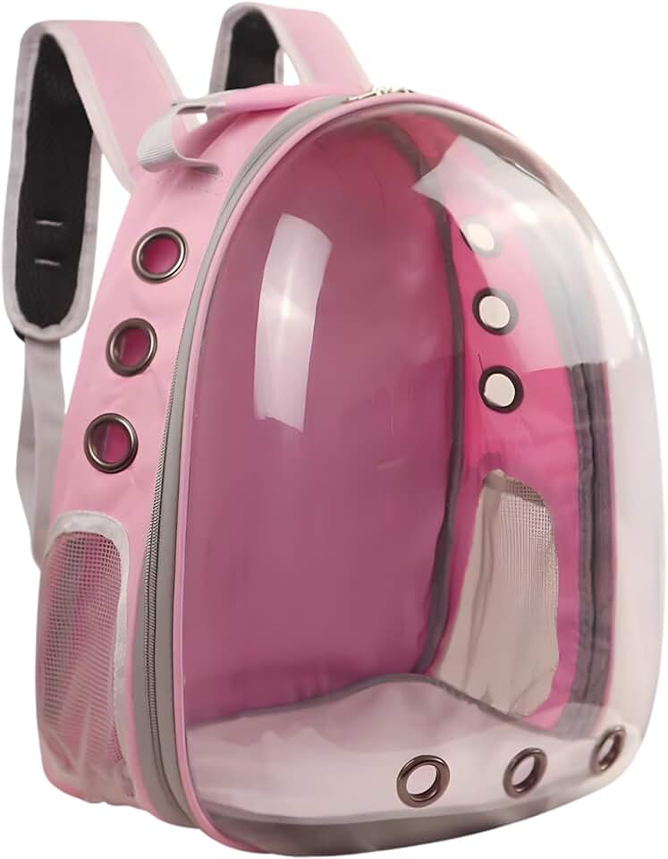 Mochila de Transporte Pet com Janela Transparente 360º para Gatos e Cães Pequenos — Ventilação Avançada, Conforto para Viagens, Passeios e Atividades ao Ar Livre