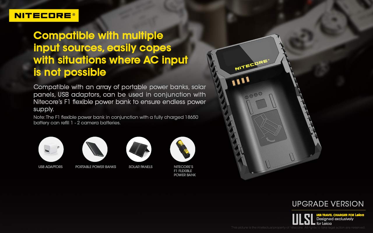 Nitecore ULSL USB-Ladegerät mit LCD-Display ,