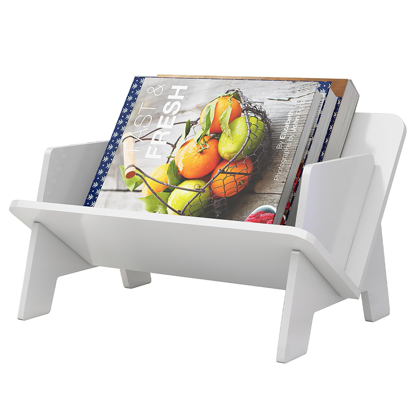 Libreria per Bambini, Piccolo Supporto da Scrivania per Cameretta, Organizer per Libri, Mini Scaffale Compatto Bianco (40 cm)
