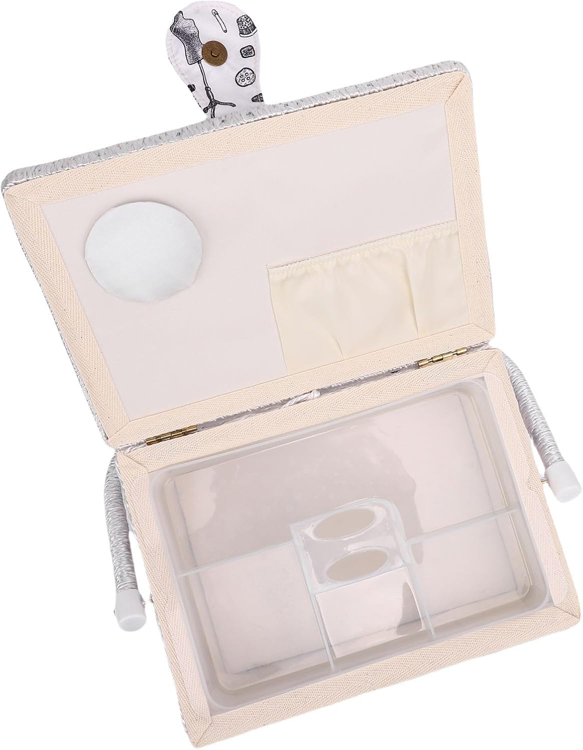 Greensen Sewing Box Large Sewing Basket, Polyester Fabric with Removable Tray for Needles, Threads, Scissors, Ideal for Craft Enthusiasts