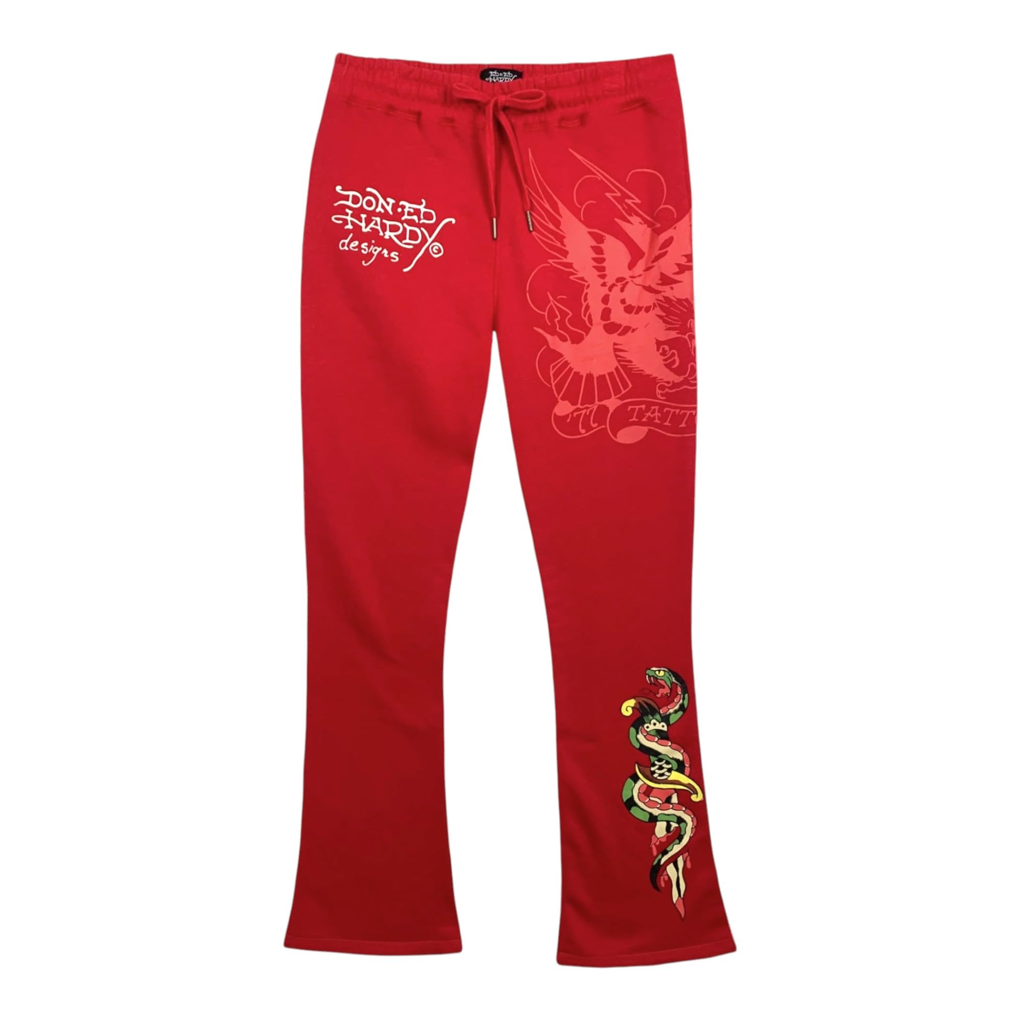 ED HARDY Mens Red Bootcut Sweatpants EHM8006-1