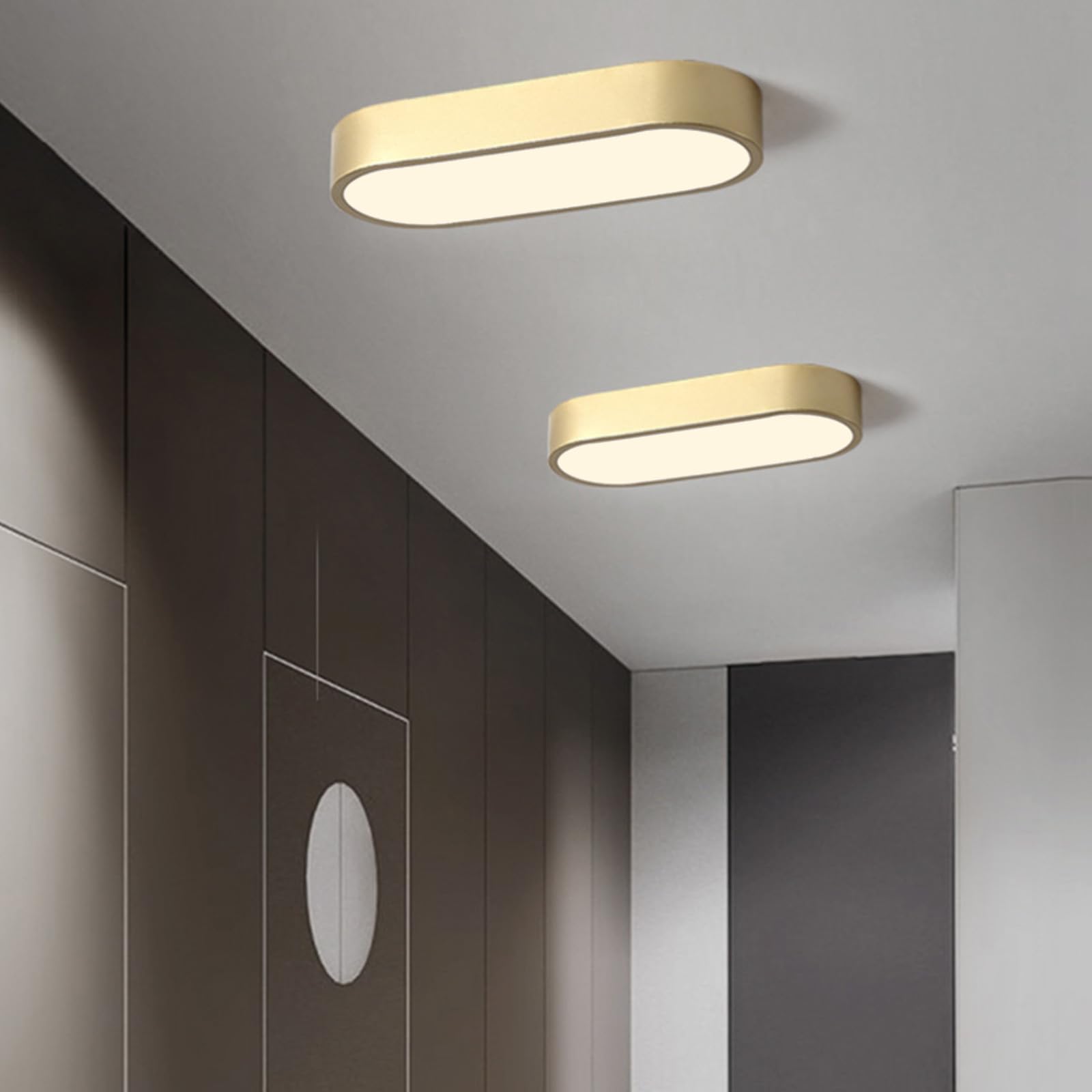 KXEcoLife Modern LED Rectangular Ceiling Light 3000K/4000K/6000K - Stylish Iron Fixture for Home Decoration, Corridor, Hotel Room Lighting (Neutral, 65cm)