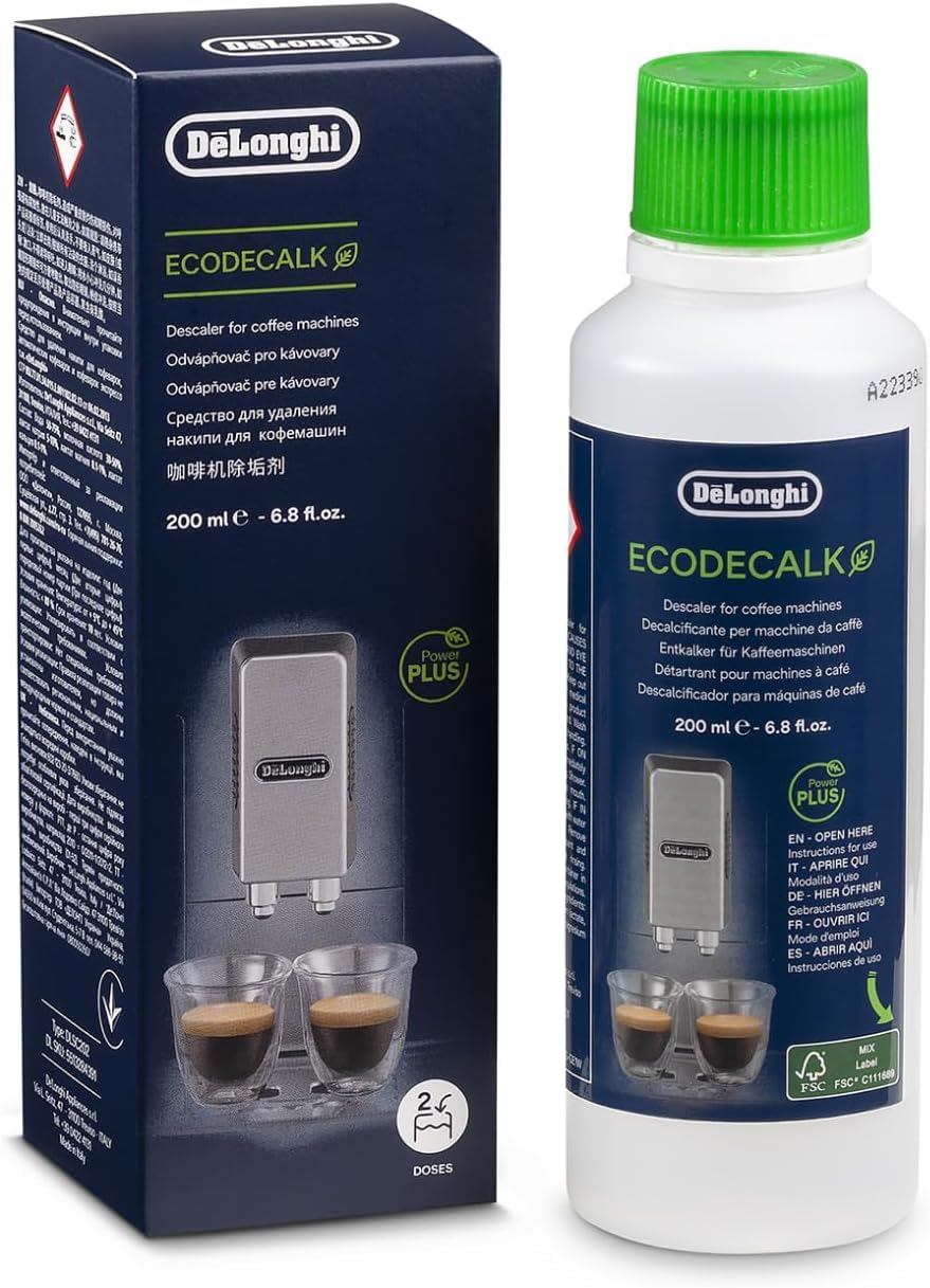 De'Longhi, Accessoires Robot café, Lot 2 Filtres à eau et de 1 EcoDecalk 200ml (détartrant), DLSC322