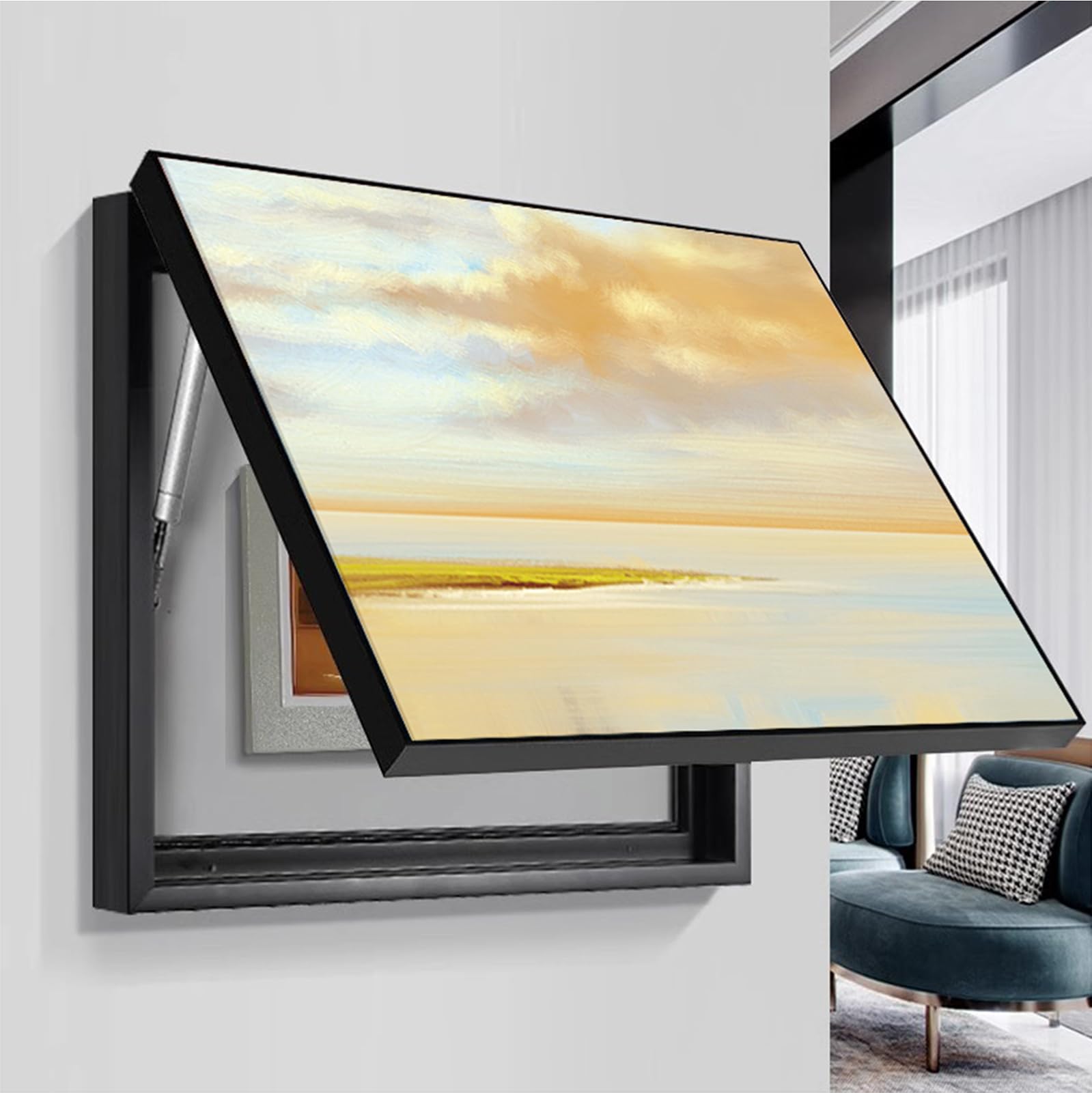 Housse de compteur électrique 40x60 cm : tableau décoratif amovible mural moderne