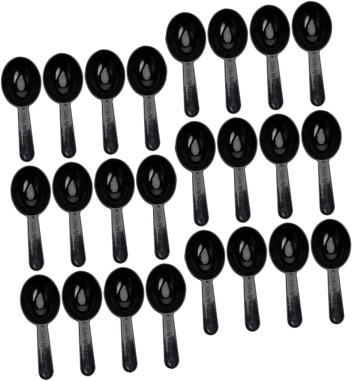 50pcs Coffee Bean Scoop Set 15ml Plastic Measuring Spoons Black Practical Kitchen Coffee Powder Scoops for Canisters and Tea Brewing