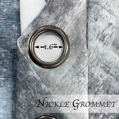 Image of Asuexpect Dusty Blue Abstract Curtains 2 Panels Set Navy Grey Geometric Curtain Modern Chic Window Treatments Decorative for Farmhouse Living Room Bedroom Window 50% Darkening Curtain 52x84 Inch