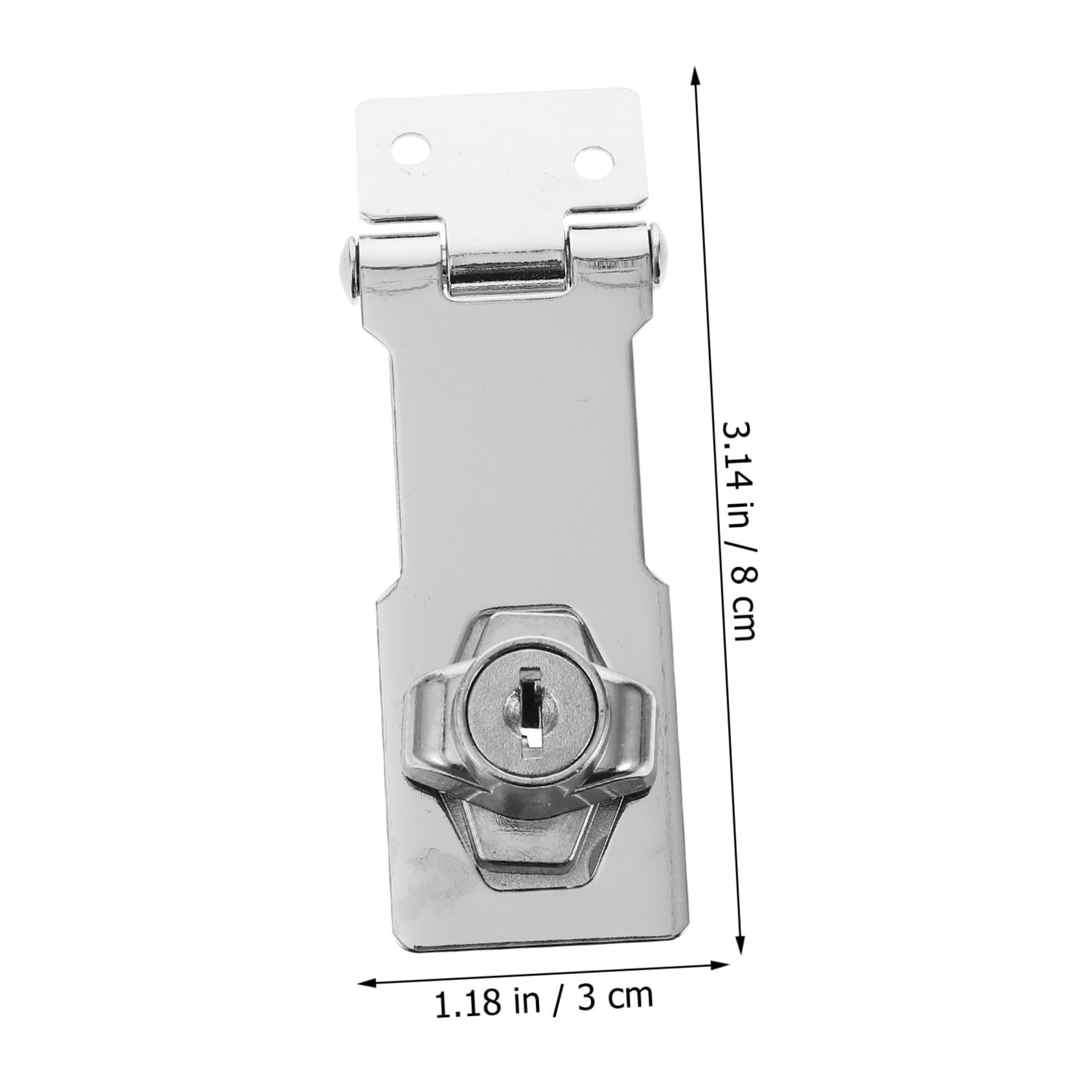 IWOWHERO 2 Pack Stainless Steel Door Latch Lock 3 Hasp Keyed Hasp Locks for Home Cabinet Easy 90° Rotation for Quick Locking