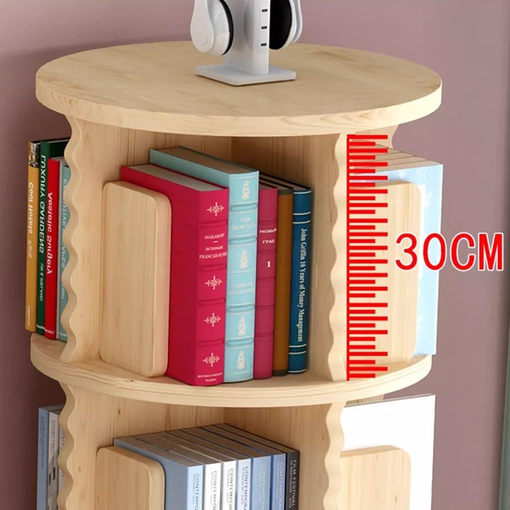 Libreria girevole a 6 ripiani per camera da letto, studio, soggiorno