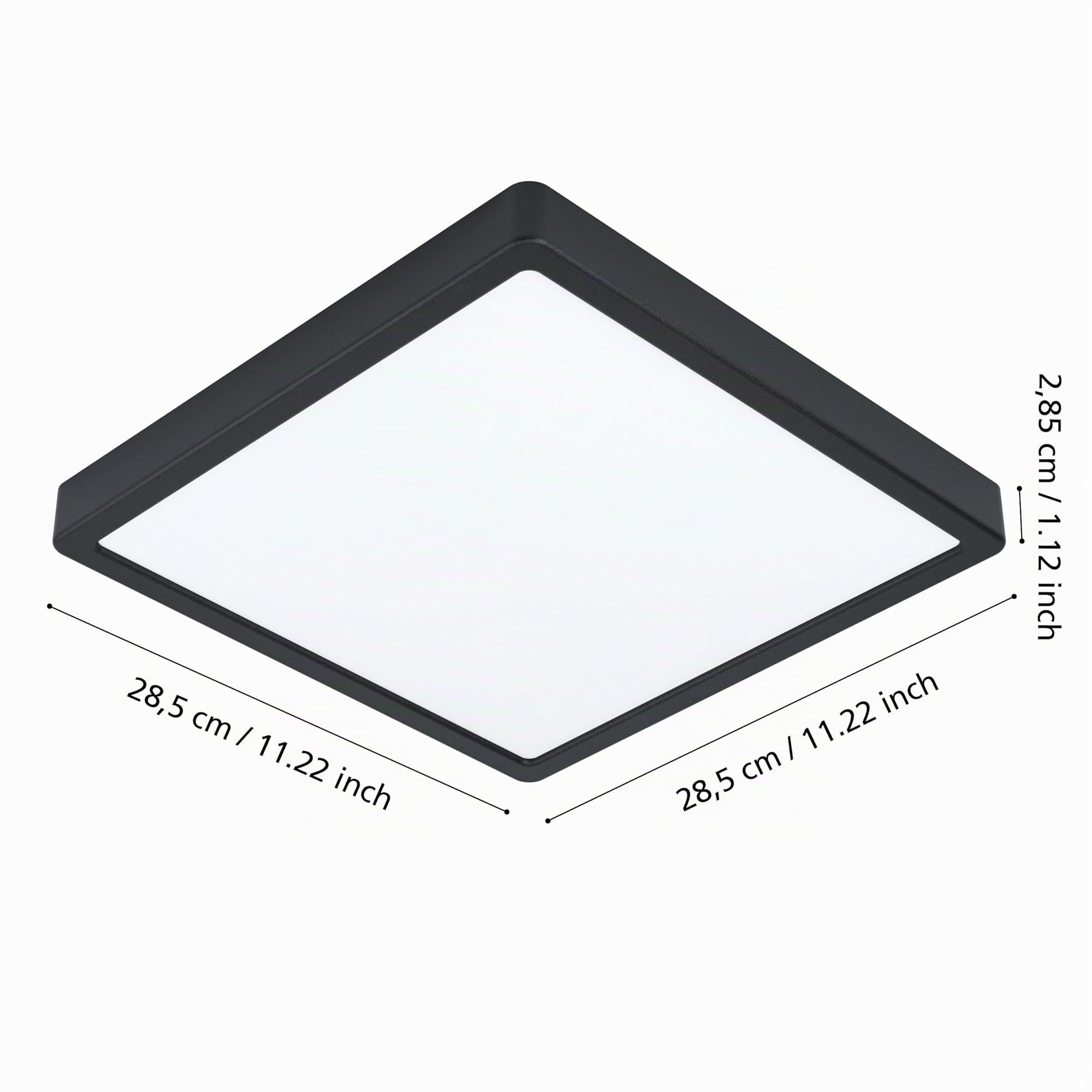 Eglo LED Plafonnier extérieur Argolis 2, IP44, 28,5 cm, métal noir, plastique blanc, blanc chaud