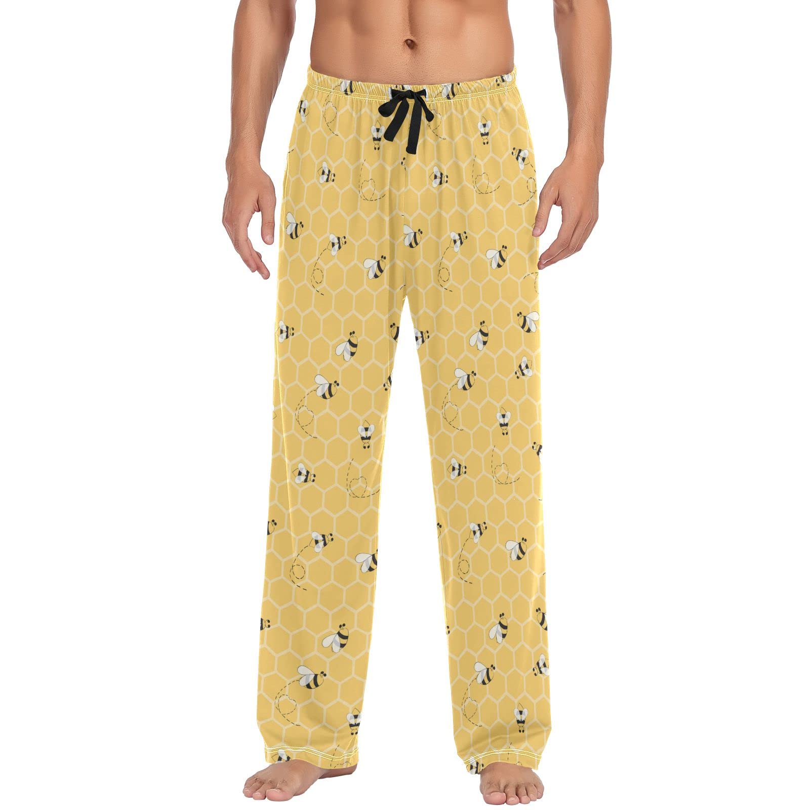 Kwqdozf Men's Multi- Bees Pajama Pants Sleep Lounge Pants Pjs Bottoms With Pockets