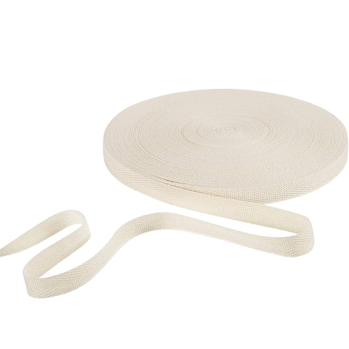 Mkono Twill Tape Ribbon Soft Natural Herringbone Webbing Tape Roll Twill Tape