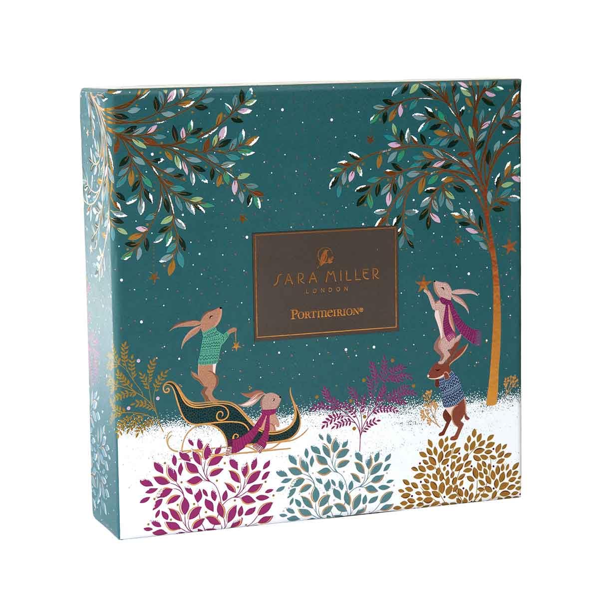 Sara Miller London, collezione Woodland Tales, set di 4 piatti, assortiti, verde