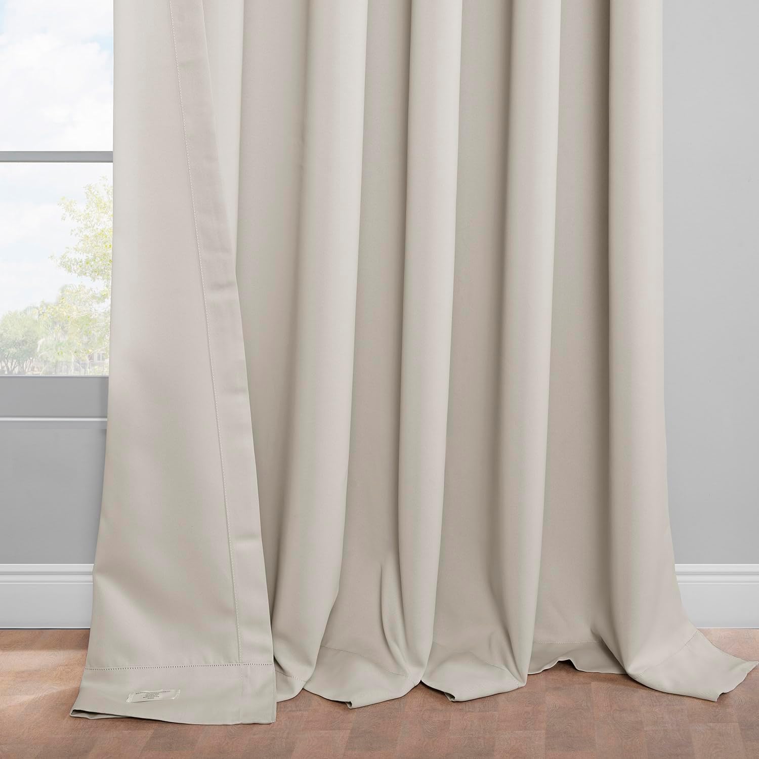 HPD Half Price Drapes Polyester Extra Wide Room Darkening Curtains for Bedroom 84 Inches Long (1 Panel), 100W x 84L Curtains for Living Room Home Decor, Alabaster Beige