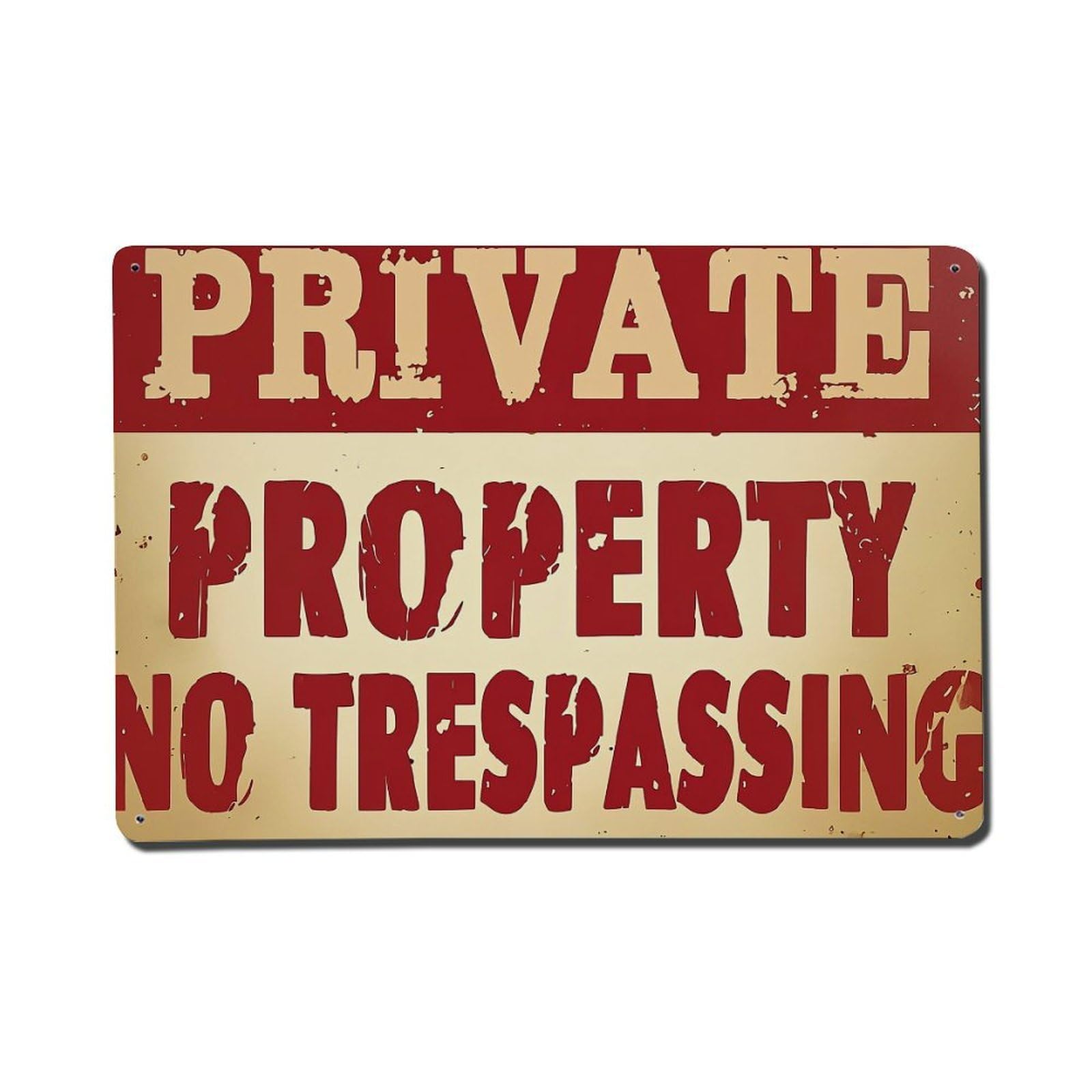 Private Property No Trespassing Sign_1 Retro Metal Tin Sign, Vintage Metal Poster for Home, Gaming Room, Studio Workshop,Bar,Garage Wall Art Decor 8x12 Inch