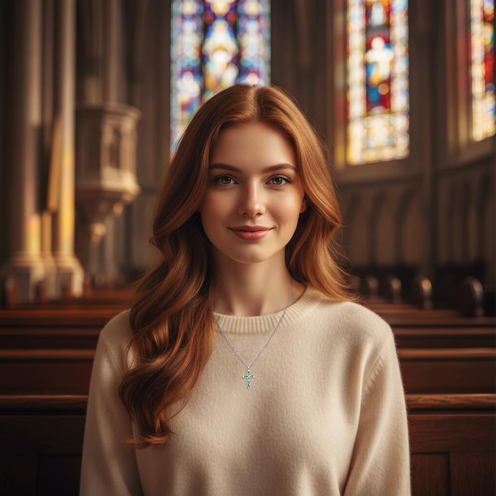 Cross Necklace for Women Abalone Shell Silver Cross Necklaces for Women Abalone Pendant Jewelry Christmas Gifts - Image 8