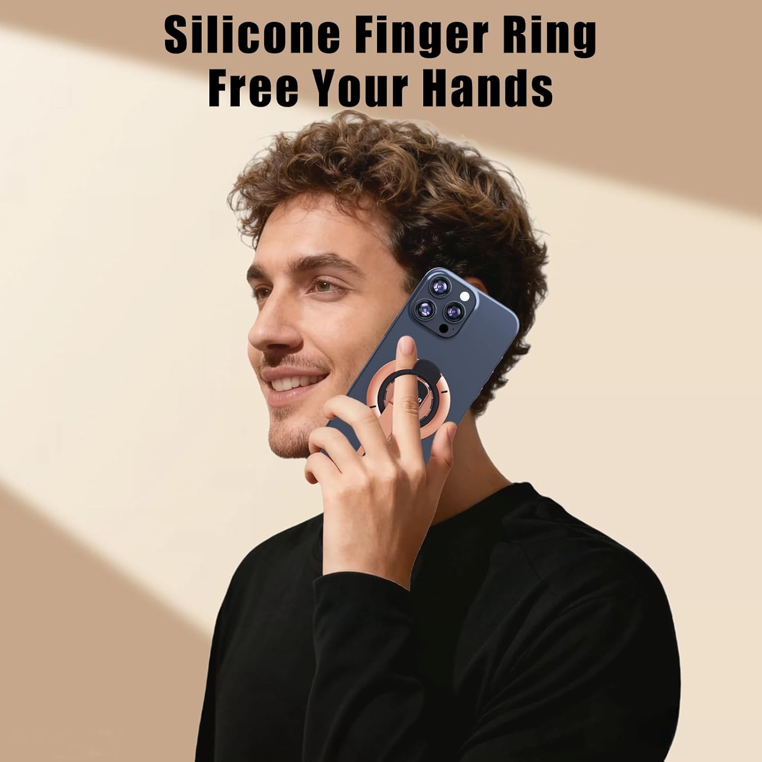 3-in-1 Magnetic Phone Grip Stand with 360° Roration Angle Adjustment, Silicone Finger Ring & Fidget Toy Design, Gym Dual-Sided Magnetic Phone Kickstand for All Phones - Image 6