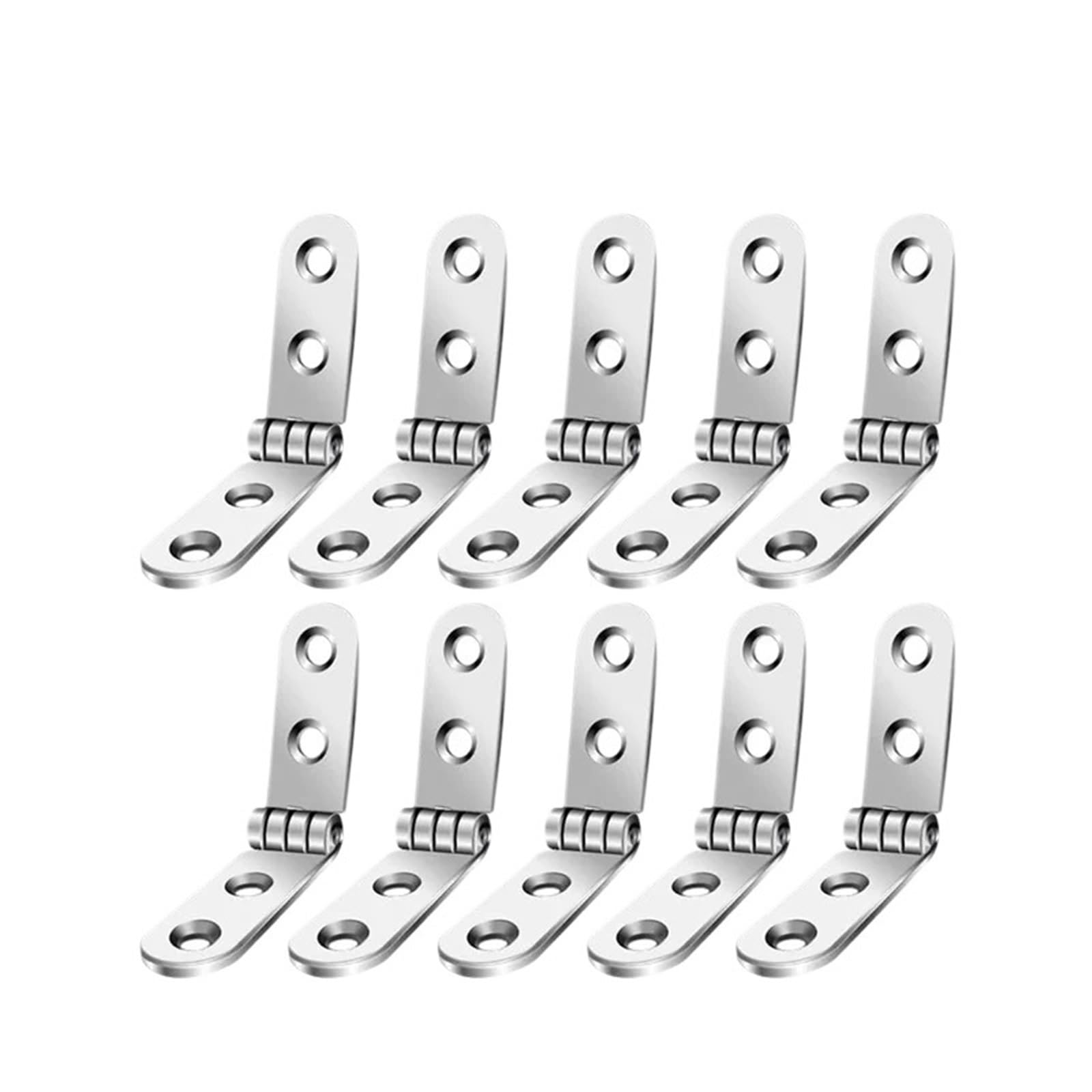 Metal Foldable Hinge Flap Screw-On Hinges 180 Degree Rounded Corner Buffer for Wooden Box Door Cabinet Furniture Hardware for Folding Furniture(10PCS)