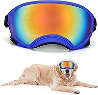 Vista 1 de Gafas de sol grandes para perros, gafas para mascotas, con correa ajustable, gafas para perros medianos y grandes, para natación, patinaje, a prueba