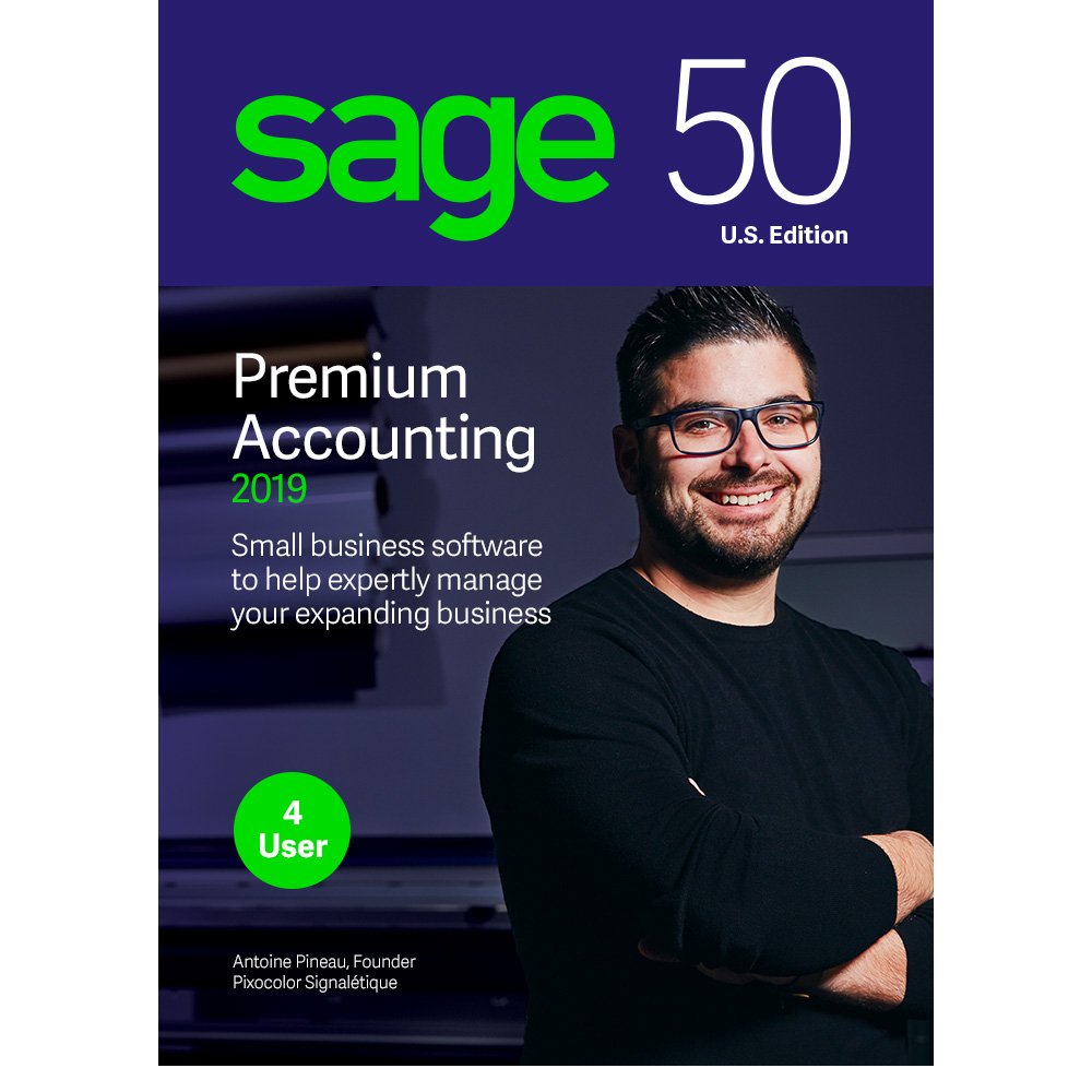 Sage 50 Premium Accounting 2019 - Advanced Accounting Software - Safe and Secure - Inventory Tracker - Manage Jobs & Expenses - Multi-User Capable - Easy Integration with Microsoft Productivity Tools
