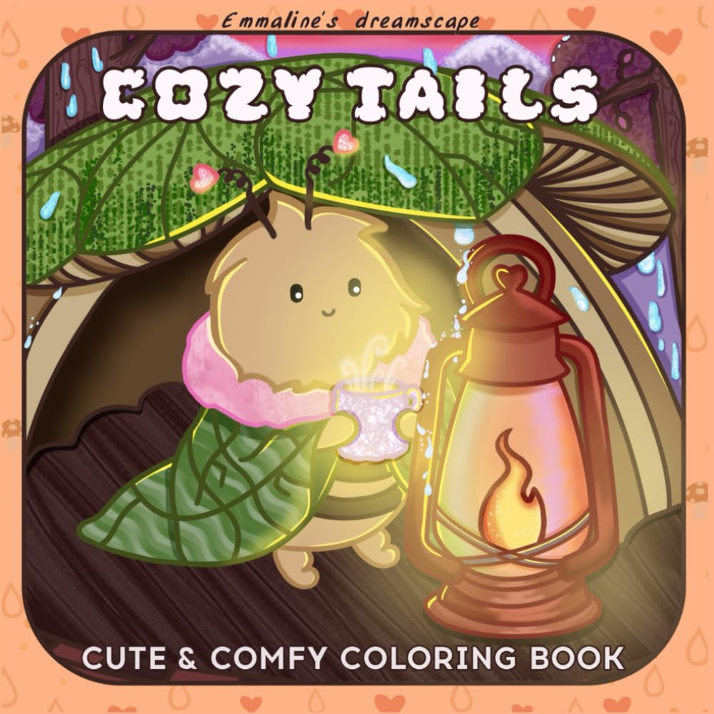 Cozy Tails: Coloring Book for Adults and Teens featuring Cute Woodland Animals, Whimsical Fuzzy Friends & Relaxing Hygge Scenes for Stress Relief