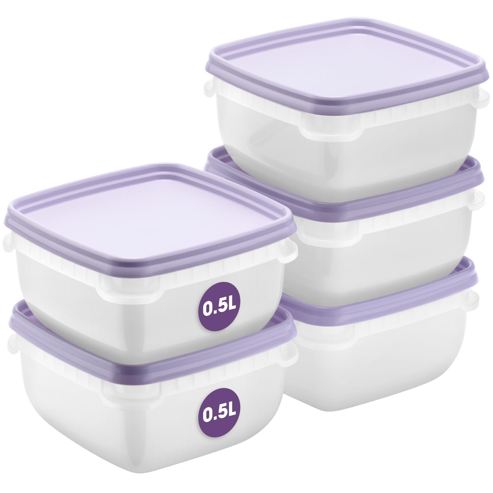 SmartStore Small Food Storage Containers 0.35L Set of 5 | Suitable for Fridge and Freezer | BPA Free Meal Prep Containers Reusable, Microwavable, Dishwasher Safe, Stacks and Nests