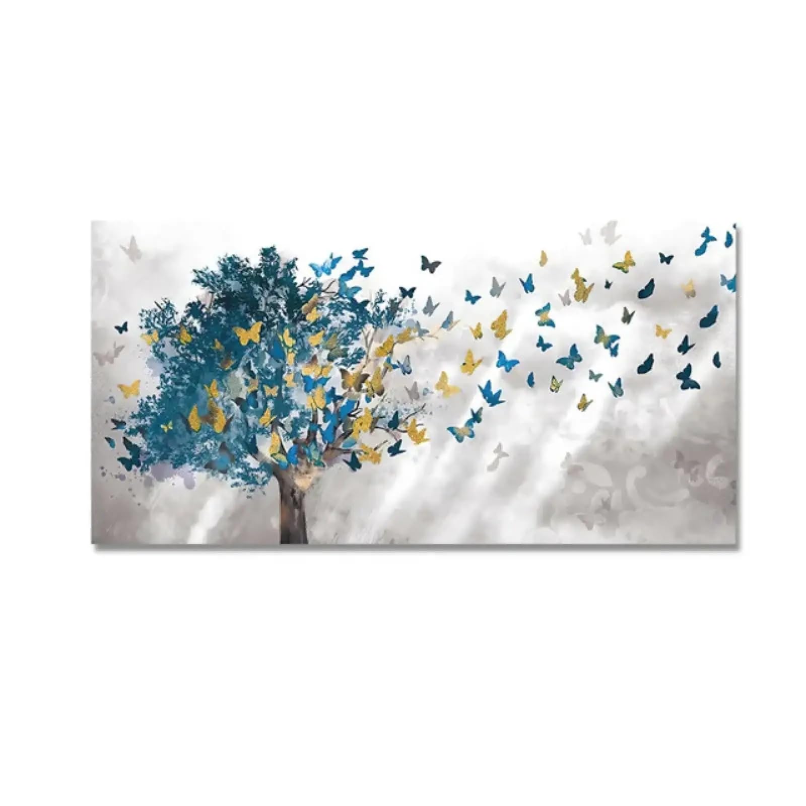 Poster papillon bleu impression sur toile tableau salon moderne 55x110 - 8
