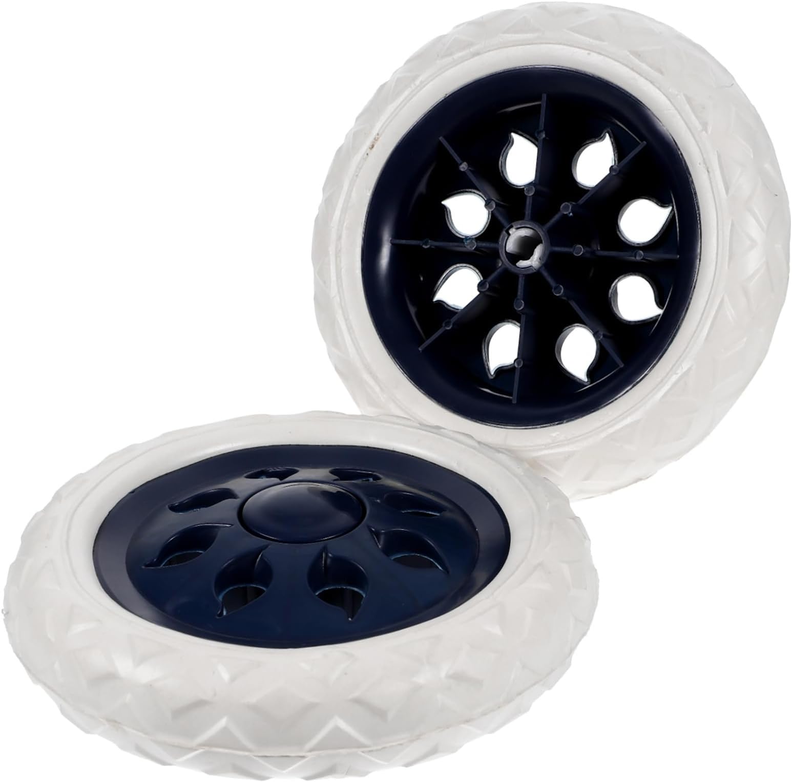 Shopping Cart Wheels Replacement Set 2 Pieces Grocery Trolley Casters Sturdy Quiet Rotatable Stem Casters for Foldable Fold-up Shopping Trolley Suitable for Stairs and Outdoor Use