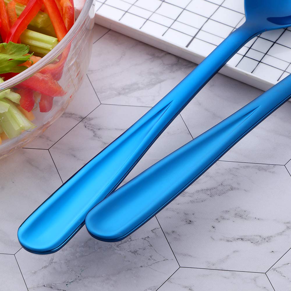 Set di 2 utensili da insalata con manico lungo, cucchiaio e