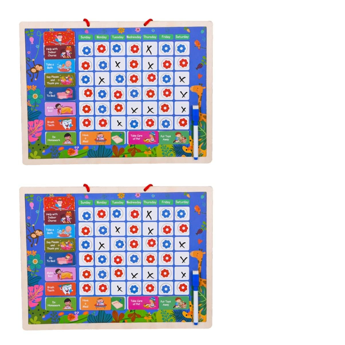 1satz Mädchen Verantwortung Belohnungstafel Für Mädchen Holzplaner Selbstdisziplin Und Aufgabenmanagement Für Kleinkinder Und Jugendliche