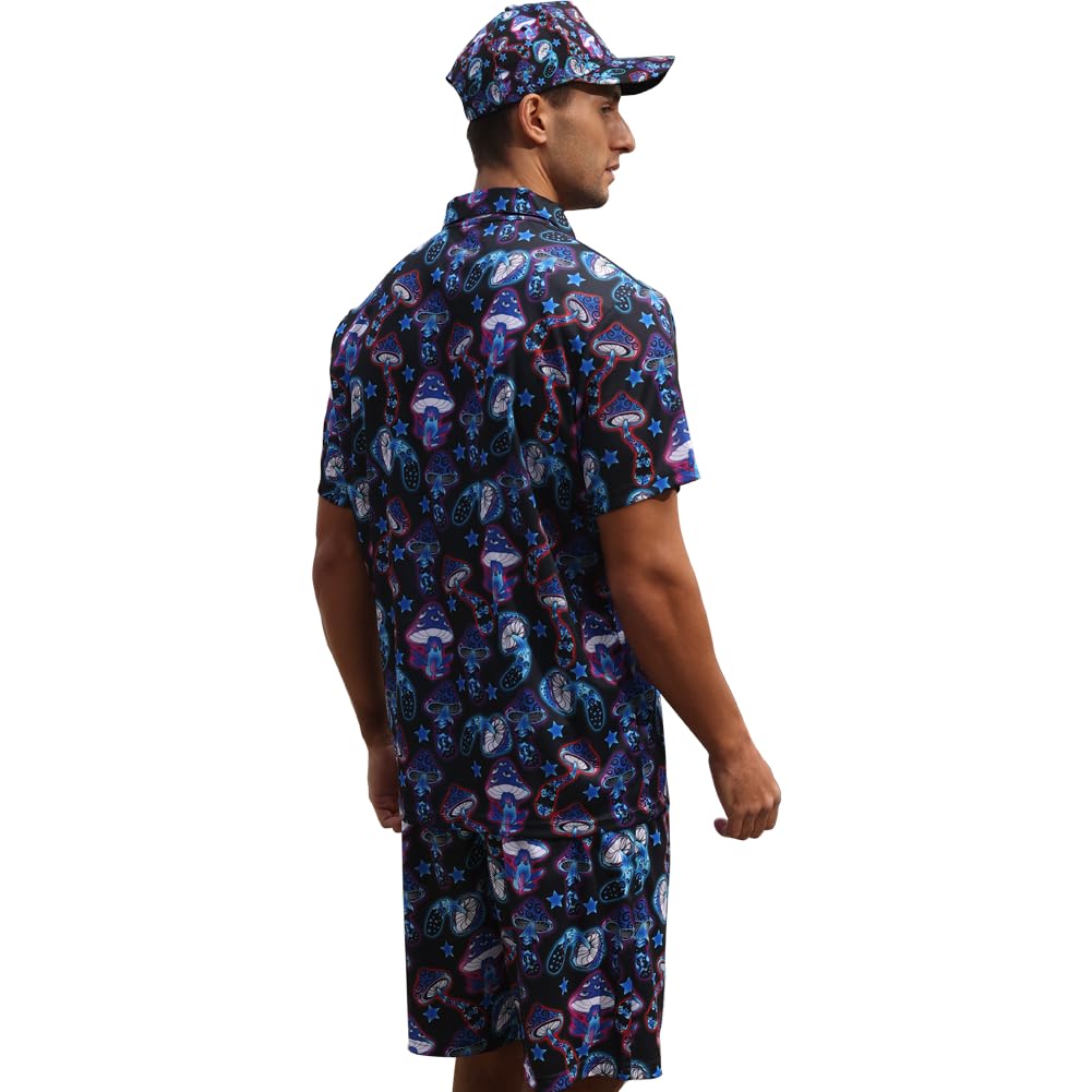 Set di magliette da golf da uomo, occhiali da sole in gomma, 2 pezzi, da uomo