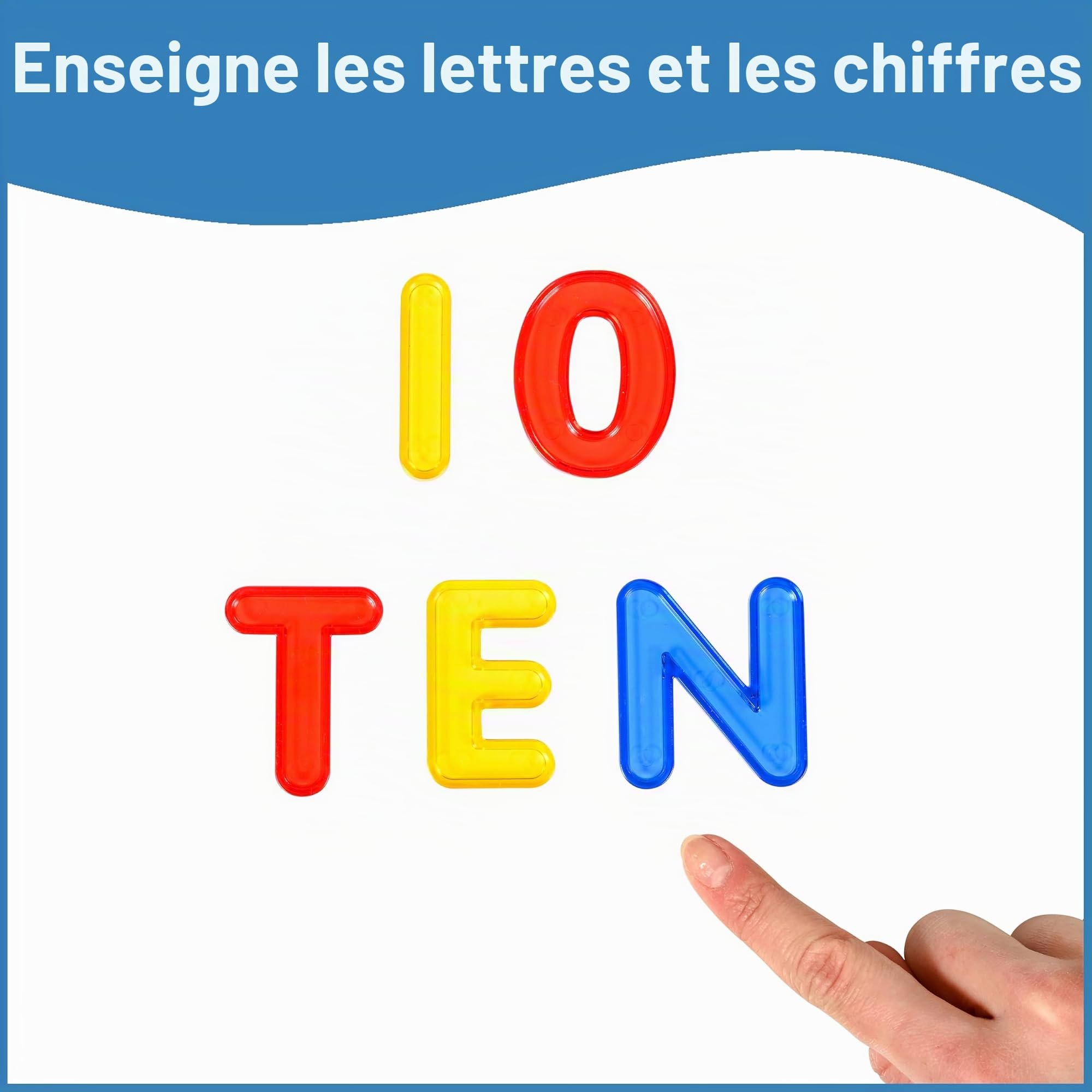 edx Education Lot de lettres et chiffres transparents – Mini bocal – Lettres et chiffres en plastique – Accessoire de boîte à lumière – Jeu sensoriel