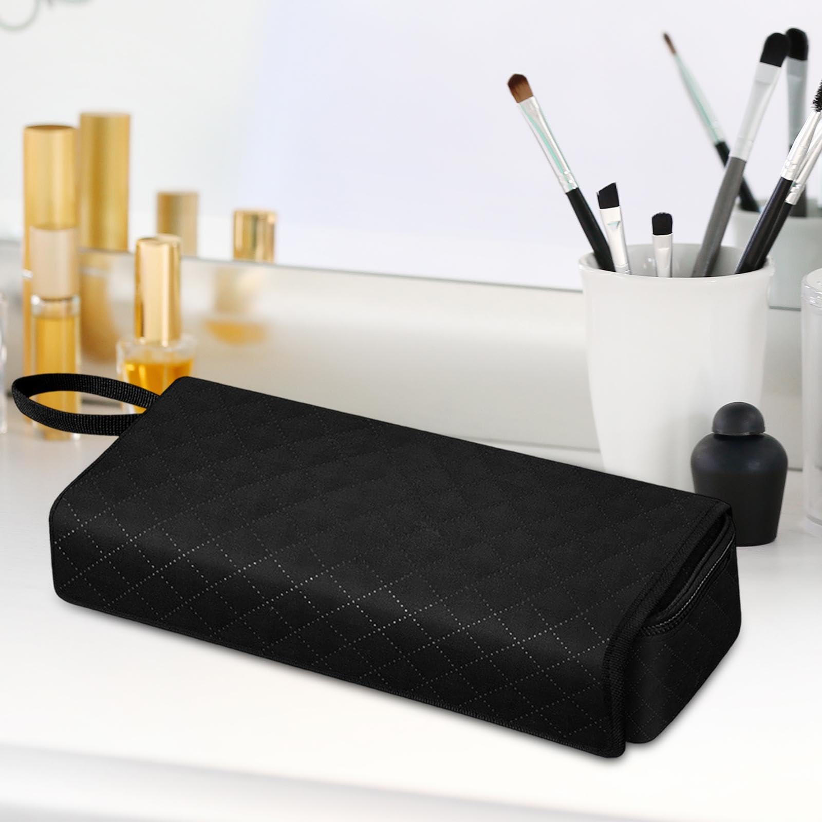 Jojomis Hair Tools Reisetasche mit hitzebeständiger Matte – tragbarer Organizer für Glätteisen, Lockenwickler und Haartrockner – Friseursalon- und Reise-Frisur-Ausrüstungstasche