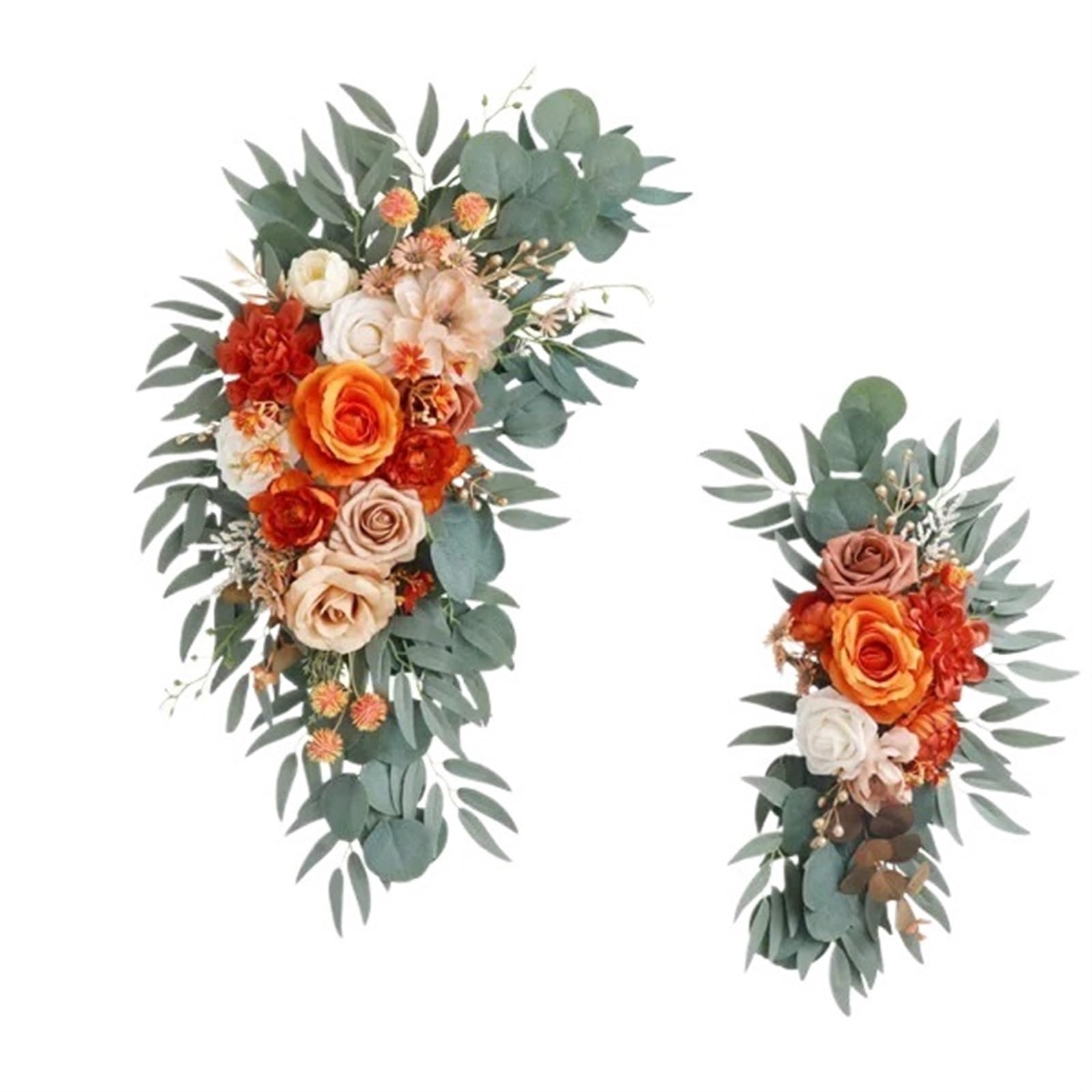Zymjzbetic Artificial Wedding Arch Flowers Kit Wedding Welcome Sign Flowers Artificial Arch Flower for Ceremony Reception Fall Winter Decoration(Color 9)